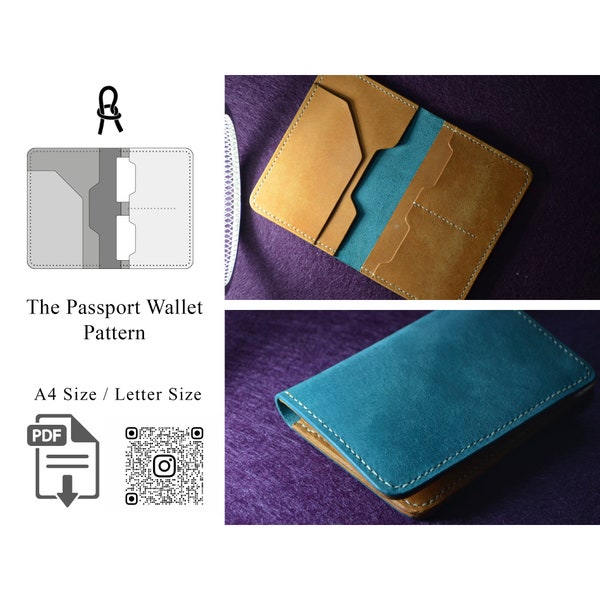 Passport cover PDF pattern, leather pattern PDF, passport wallet pattern, leather pattern PDF,