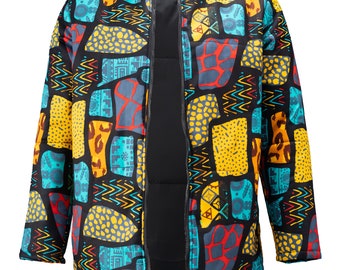 PUFFER, JACKET, african print, Ankara