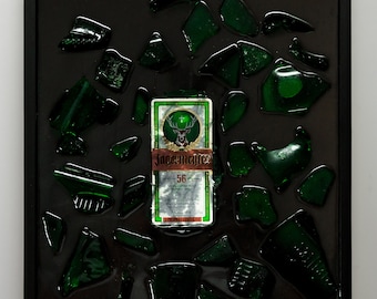 Arte de botella, Arte de pared de resina epoxi, Arte Jägermeister, Arte de botella rota, Decoración de pared de vidrio, Arte decorativo de pared, Regalo de inauguración de la casa