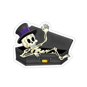 Christmas Joy Guaranteed: Smiling Skeleton Sticker - Ideal Wrapping Accent for Holiday Gifts - Unique and Playful Christmas Decor!
