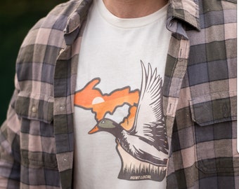 Michigan - Sunset Duck Hunting Shirt, Waterfowl Hunt Tshirt, Men's, Women's, Duck Hunter Apparel, Gifts for Duck Hunters,