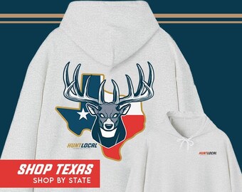 Texas - USA Deer Hunting Hoodie, Men's Whitetail Buck Sweater, Women's Hunting Sweatshirt, Gifts for Hunters, Gifts for Dad, Husband Gift,