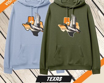 Texas - Sunset Duck Hunting Hoodie, Waterfowl Hunt Sweatshirt, Men's, Women's, Duck Hunter Sweater, Gifts for Duck Hunters, Gifts for Dad