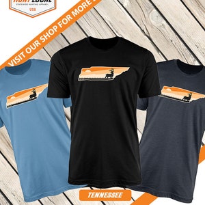 Tennessee- Sunset Deer Hunting Shirt, Men&#39;s Whitetail Buck Apparel, Women&#39;s Hunting TShirt, Gifts for Hunters,