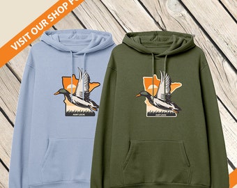 Minnesota - Sunset Duck Hunting Hoodie, Waterfowl Hunt Sweatshirt, Men's, Women's, Duck Hunter Sweater, Gifts for Duck Hunters, Gift for Dad