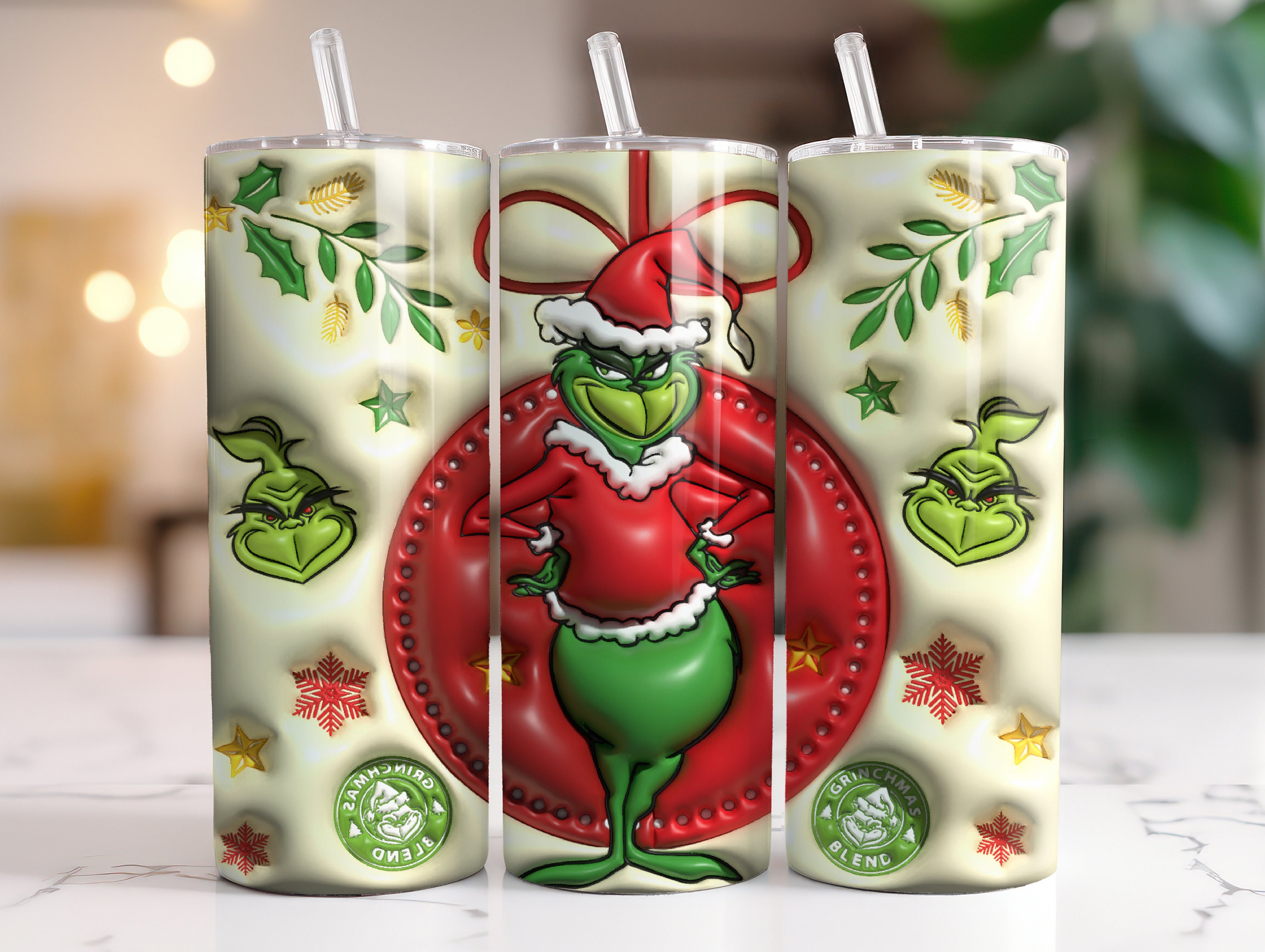 40oz Grinch Christmas Tumbler (Green Face) – Forked Again