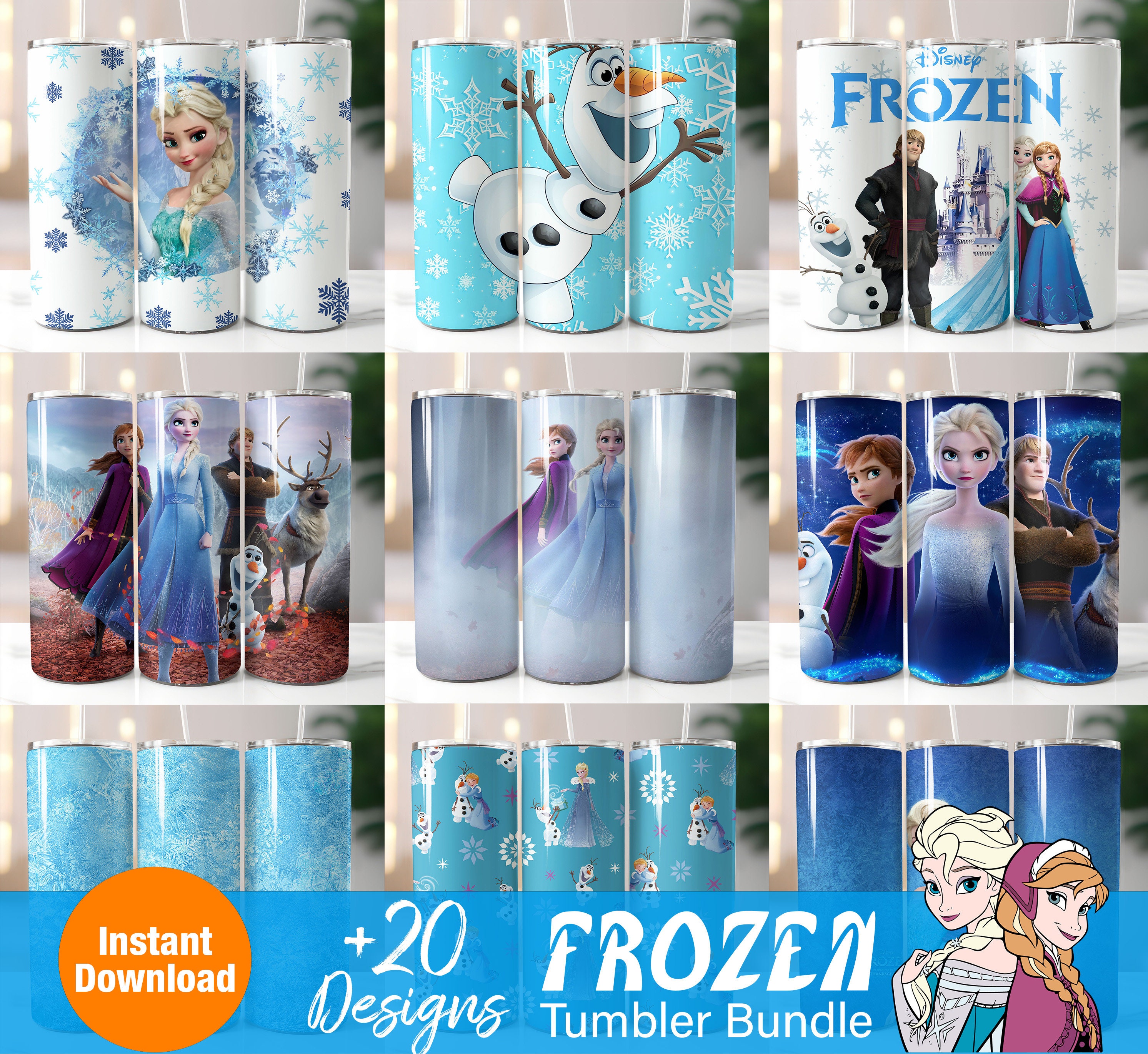 Frozen cup, handmade frozen 2 tumbler, tumbler for kids