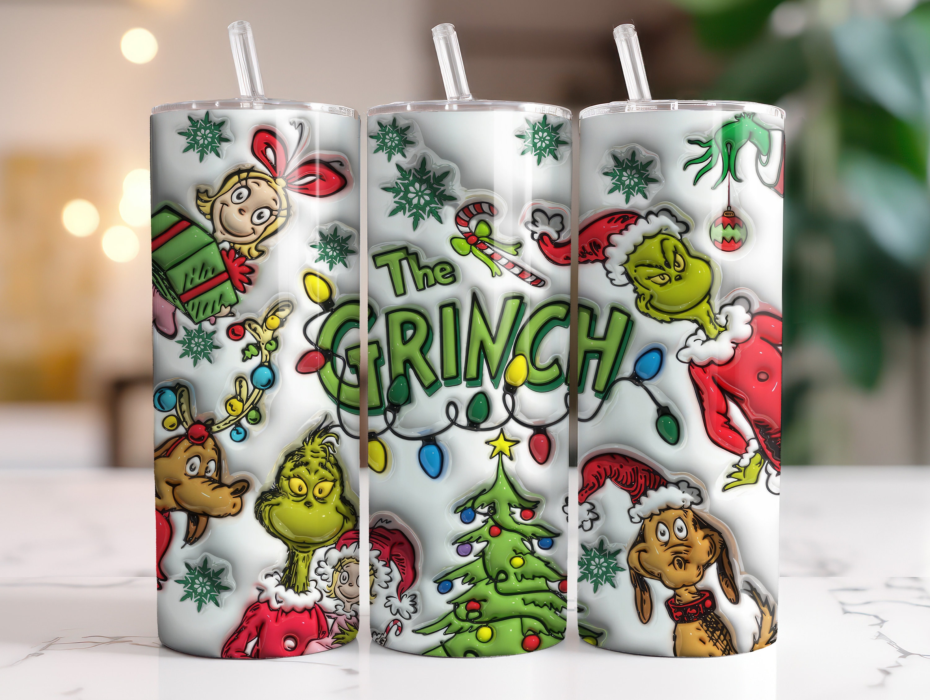 40 oz Tumbler with Handle and Lid, Grinch Tumbler, Grinch Tumbler Cup,  Insulated Tumblers, Stainless Steel Tumblers Cup with Grinch Pattern,  Grinch