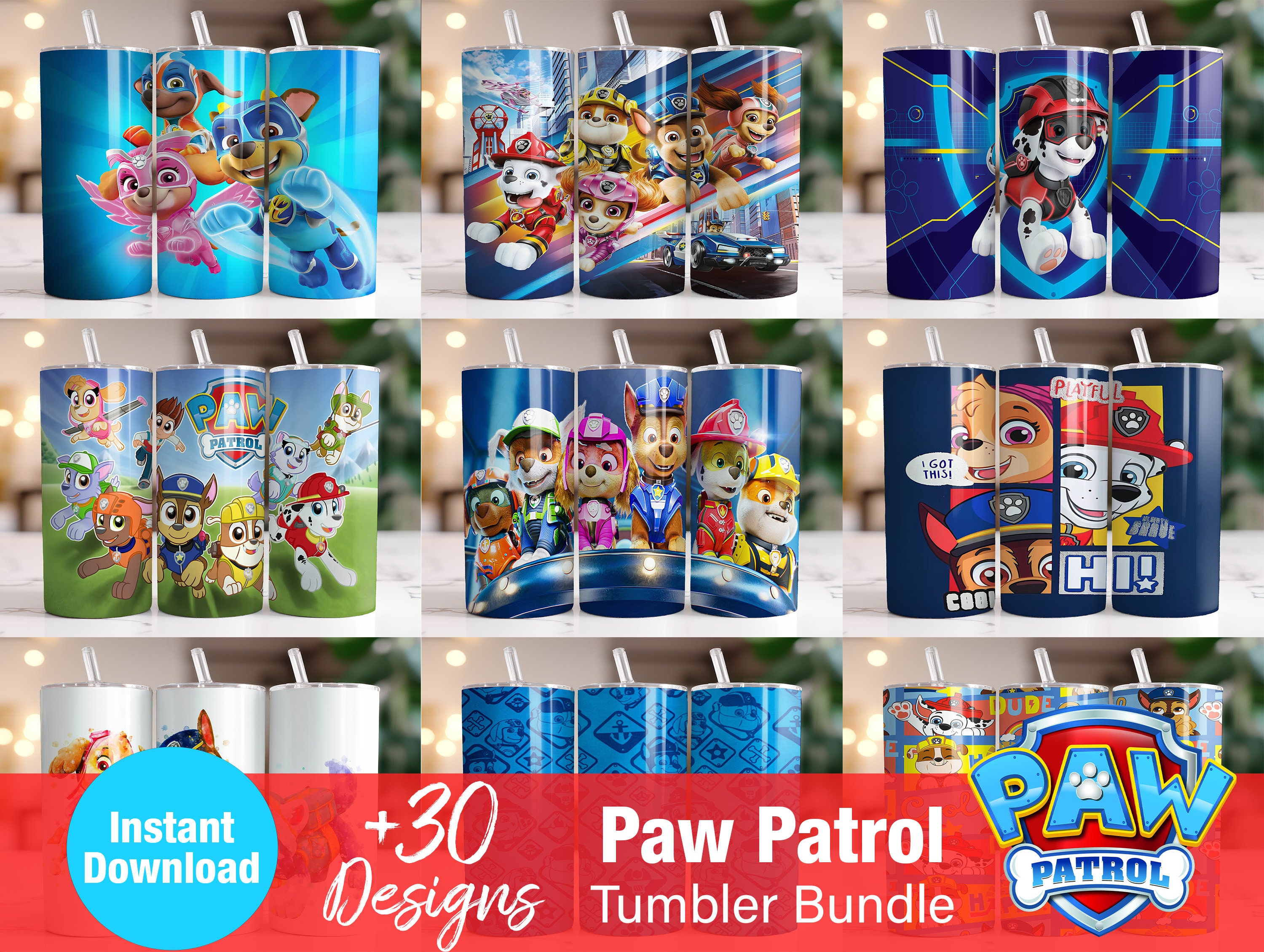 Skye Paw Patrol 20 oz skinny tumbler Customizable