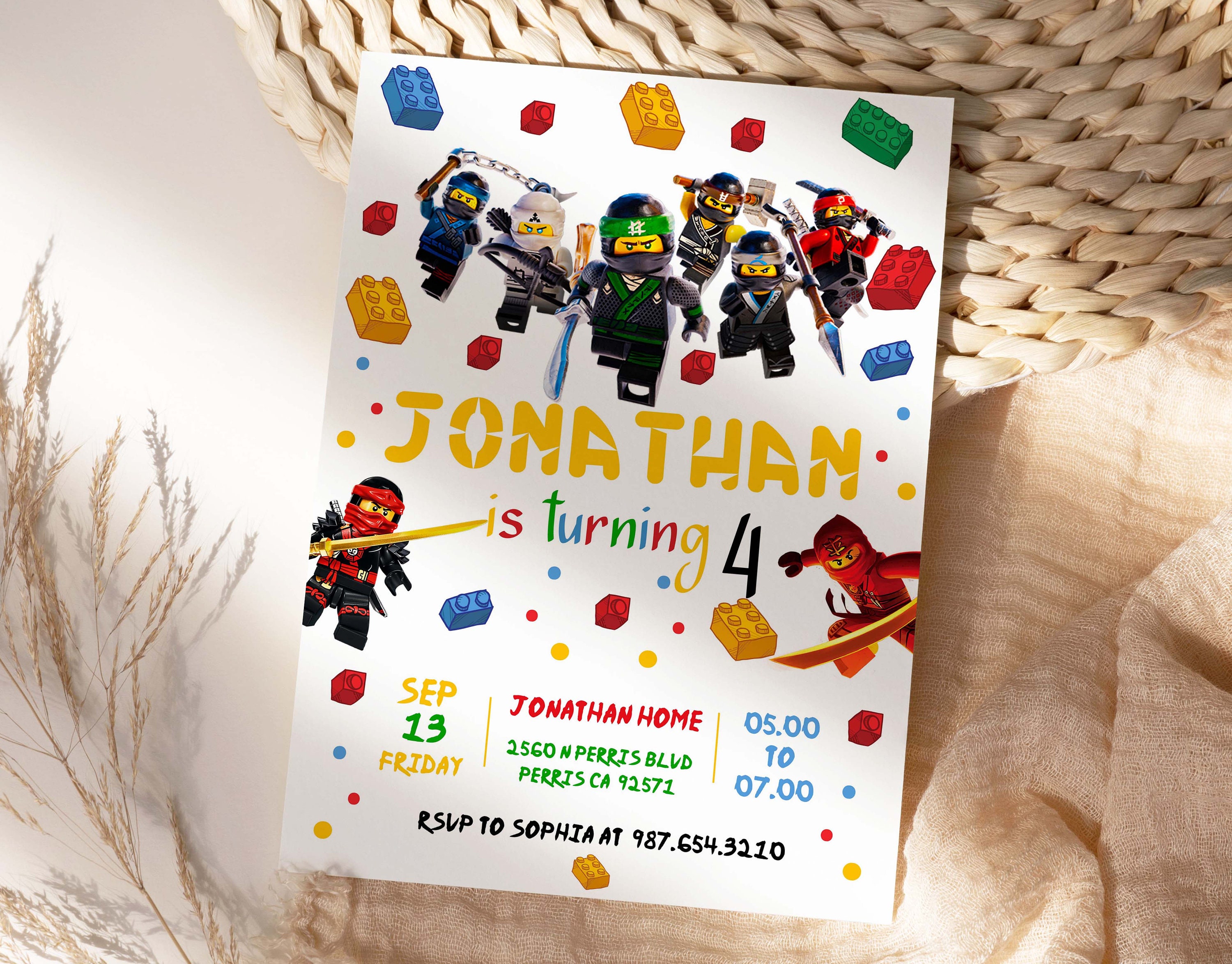 Editable Ninjago Birthday Invitation Template Printable - Etsy