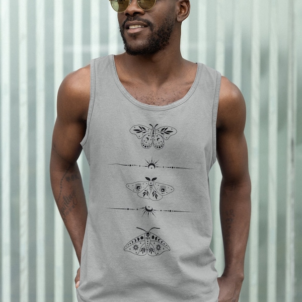 Celestial Moth Unisex Tank Top | Summer, Workout Top | Alternative Witchy Wear