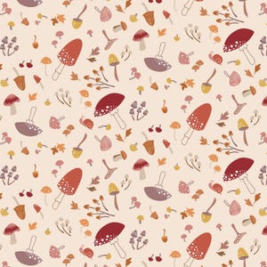 Mushroom Fabric- Squirreled Away by Lewis and Irene 100% Cotton