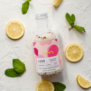 Peppermint + Lemon Aromatherapy Bath Salt Soak
