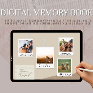 Scrapbook Themed Digital Photo Book, Minimallist Photo Album, Wedding Gift, Anniversary Present, Photo Memory Book, digital scrapbook