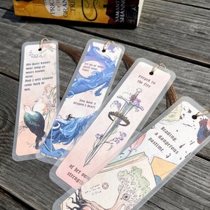 Priory of The Orange Tree Bookmark with Tassel, Dragon Book Accessory, Fantasy Gift, Handmade Laminated Cardstock Paper Tracker