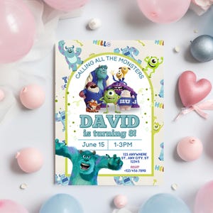 Monsters Inc Birthday Invitation, Monsters Inc Editable Kids Invitation, Monsters Inc Kids Party, Digital Kids Invitation Template image 7