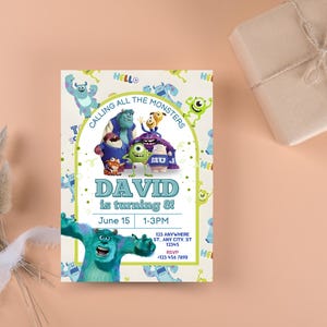 Monsters Inc Birthday Invitation, Monsters Inc Editable Kids Invitation, Monsters Inc Kids Party, Digital Kids Invitation Template image 5