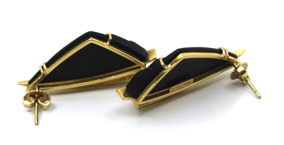 18K Solid Gold Ruud Kahle Carved Black Onyx & Dia… - image 7