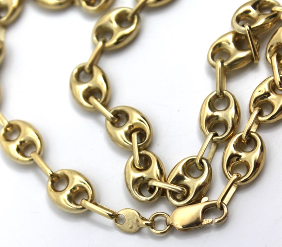18K Yellow Gold 7.75mm Wide "Gucci" Link Chain Ne… - image 8
