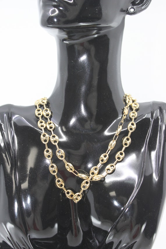 18K Yellow Gold 7.75mm Wide "Gucci" Link Chain Ne… - image 3