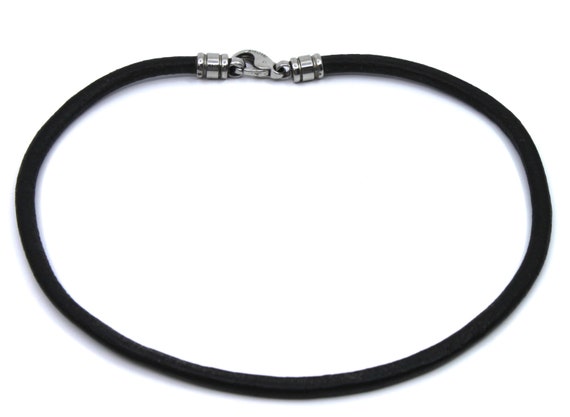 BVLGARI 4.5mm Leather Cord Choker Necklace with S… - image 1