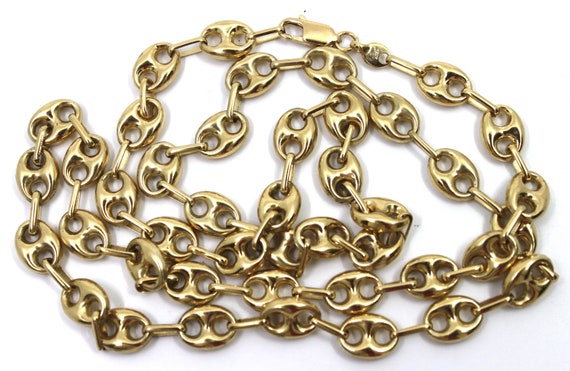 18K Yellow Gold 7.75mm Wide "Gucci" Link Chain Ne… - image 6