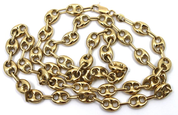 18K Yellow Gold 7.75mm Wide "Gucci" Link Chain Ne… - image 4
