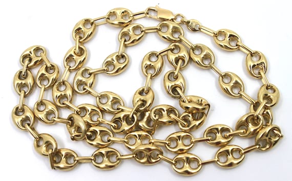 18K Yellow Gold 7.75mm Wide "Gucci" Link Chain Ne… - image 5
