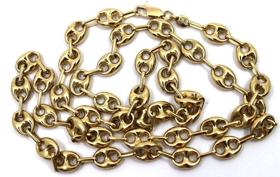 18K Yellow Gold 7.75mm Wide "Gucci" Link Chain Ne… - image 7