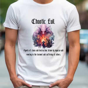 Chaotic Evil Shirt Moral Alignment - Dungeons and Dragons inspired T Shirt, D&D, Dragon, Dungeon Master