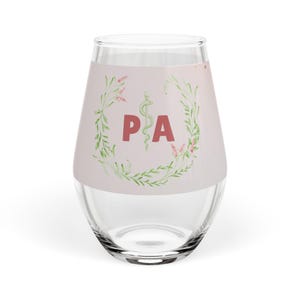 Physician Assistant Stemless Wine Glass, PA-C Chart Wine Sleep Repeat Gift, PA Swag, Wine Lover Glassware, Medical Professional Kitchen