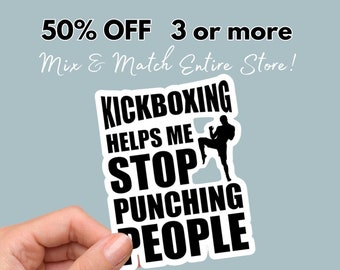 Funny Kickboxing Sticker: Waterproof Fitness Decal