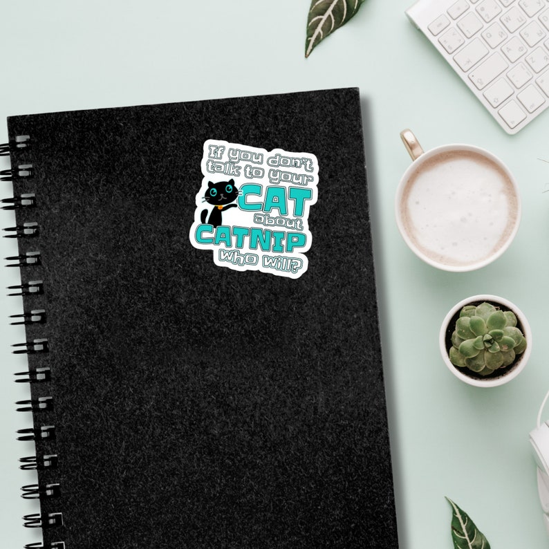 Funny Black Cat Catnap Sticker: Waterproof Vinyl Decal - Etsy