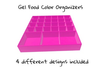 Gel Food Coloring Bottle Organizer: 4 Designs (STL File)