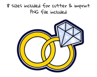 Wedding Rings Cookie Cutter: Cutter & Imprint STL File (Digital Download)