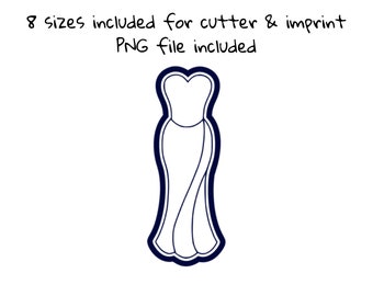 Wedding Dress Cookie Cutter: Engagement Celebration STL File (Digital Download)