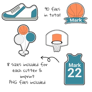 Basketball Birthday Set Ball Shie Shirt Basket Baloon Jersey Digital File Cookie Cutter STL File Instant Download STL Cookie Cutter File