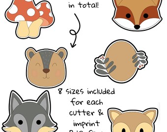 Arquivos STL para Cortadores de Biscoito com Tema de Floresta: Desenhos de Animais e Cogumelos (Download Digital)