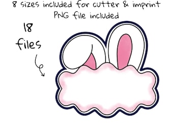 Easter Cookie Cutter Bunny Ears tag egg Carrot Basket Digital File Cookie Cutter Imprint STL File Instant Download, STL Cookie Cutter File