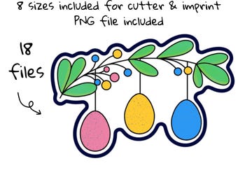 Easter Cookie Cutter Bunny Ears Egg Carrot Basket Digital File Cookie Cutter Imprint STL File Instant Download, STL Cookie Cutter File