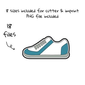 Basketball Cookie Cutter Set & Imprint: Shoe (STL Digital File, 8 sizes)