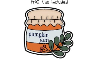 Pumpkin Jam Autumn Fall Digital File Cookie Cutter Imprint STL File Instant Download STL Cookie Cutter File, Fondant Cutter Imprint file