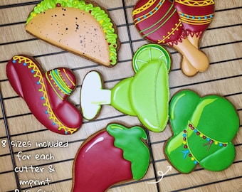 Sombrero Cactus MArgarita Cinco de Mayo Celebration Set Cookie Cutter STL Digital File Cookie Cutter STL File Instant Download STL Cutter