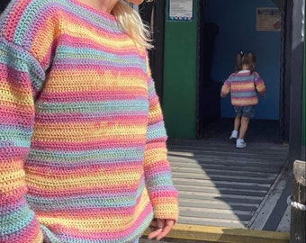 Oversized crochet jumper