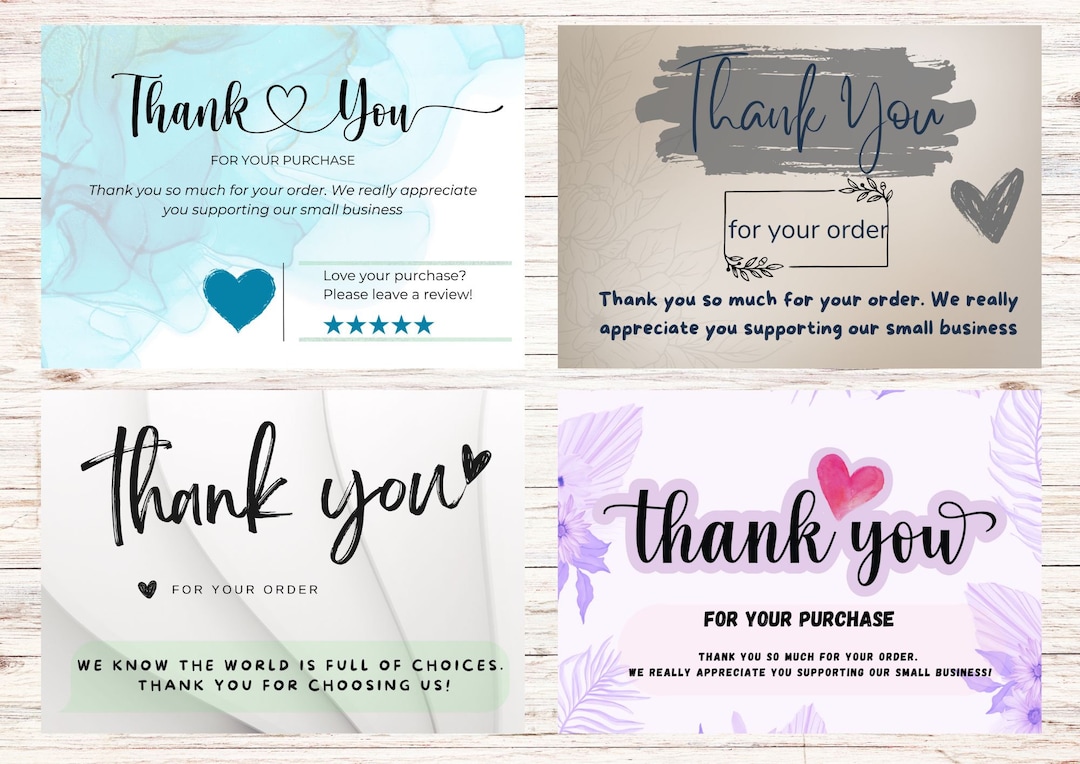 Thank You Card for Small Business,editable&printable Thank You Card