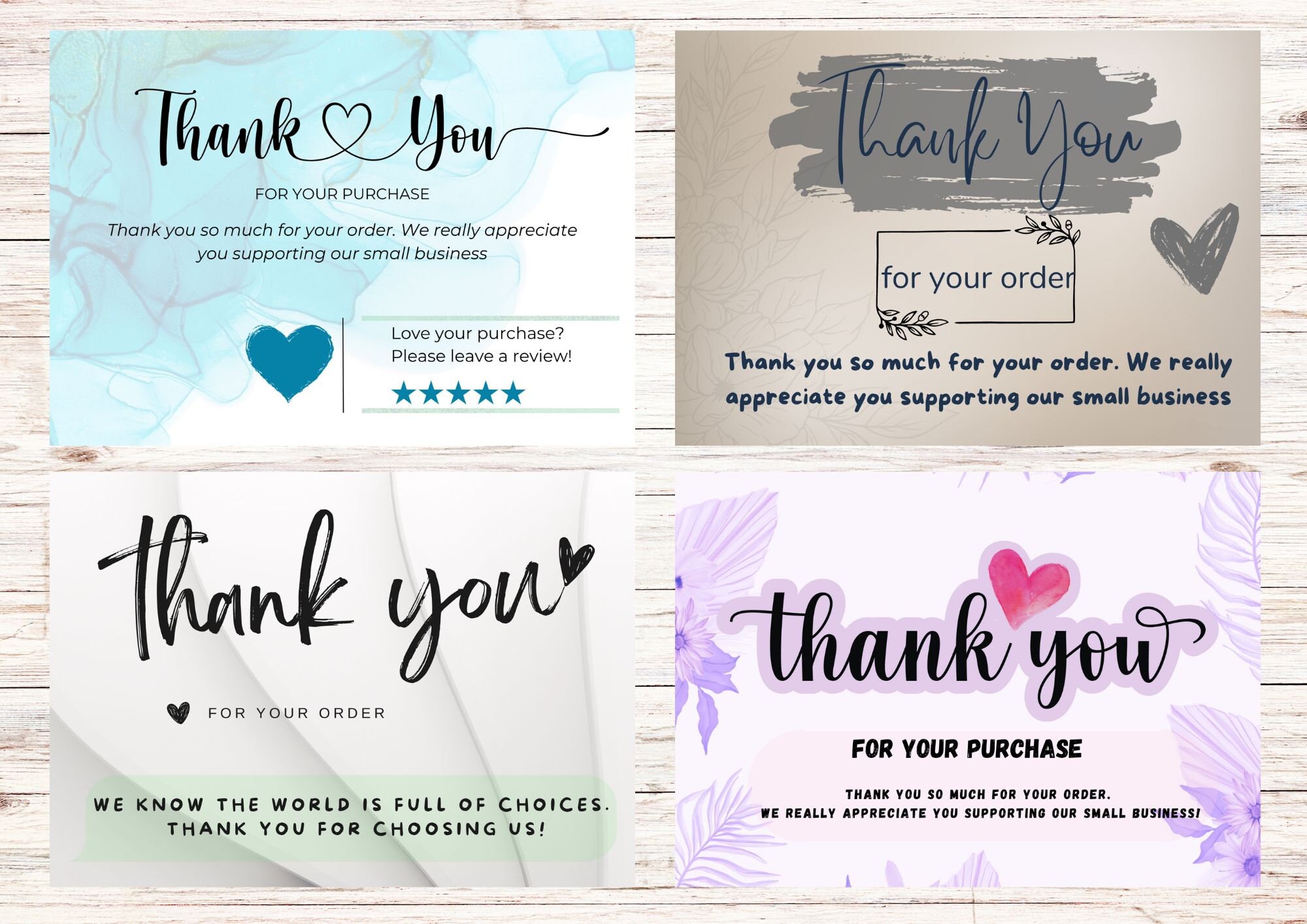 Thank You Card for Small Business,editable&printable Thank You Card