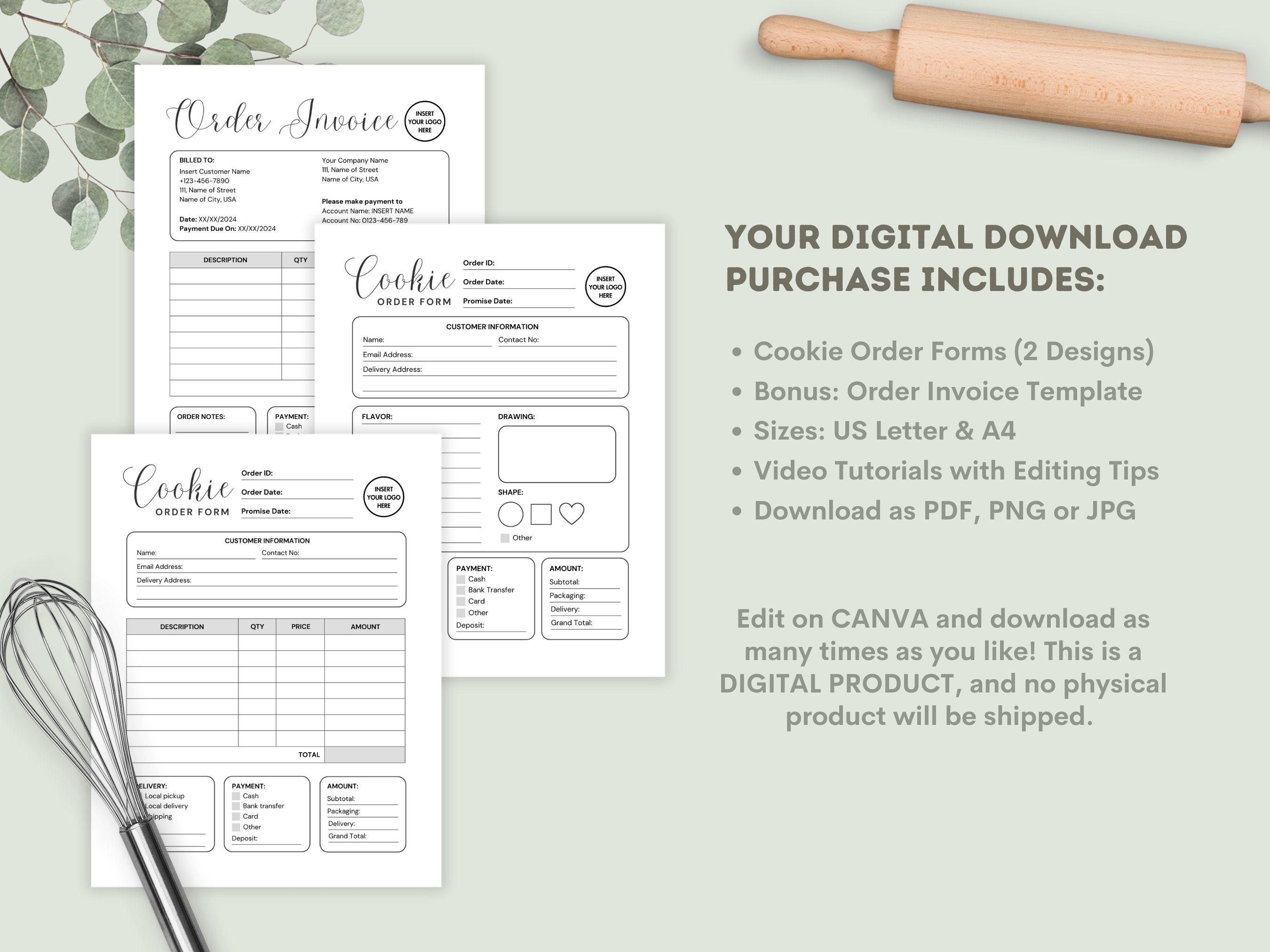 Cookie Order Form, Girl Scout Cookie Order Form, Bakery Small Business ...