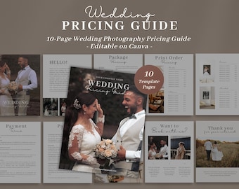Wedding Photography Pricing Guide Template, New Client Packages Prices Guidebook, Editable Photography Pricing List Magazine, CANVA