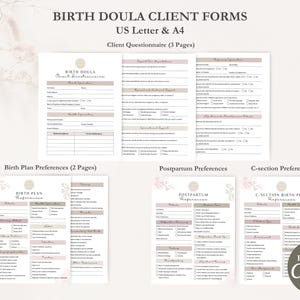 Birth Doula Contract Agreement, Birth Doula Client Intake Form, Editable Paperwork, Welcome Book, Price List Template, Invoice, CANVA image 4