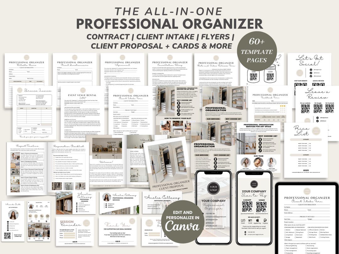Professional Organizer Service Contract/agreement, Editable Freelance ...